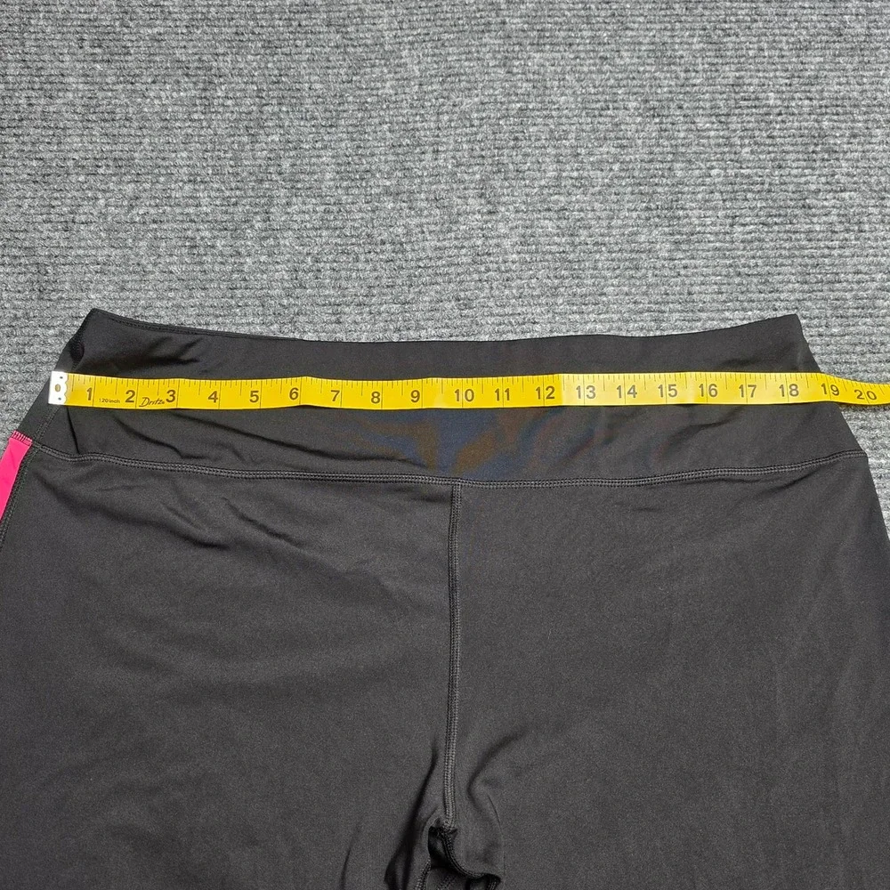 bebe Sport Biker Shorts Women's‎ Size 3X Black Pink Orange Striped Athletic